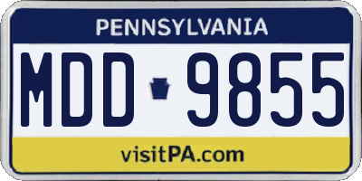 PA license plate MDD9855