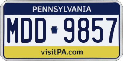 PA license plate MDD9857