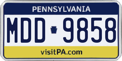 PA license plate MDD9858