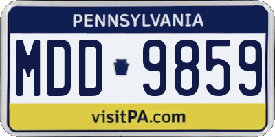 PA license plate MDD9859