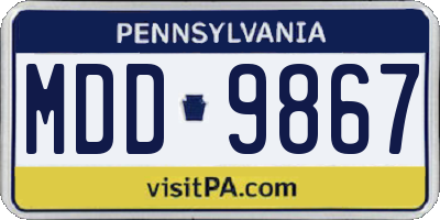 PA license plate MDD9867