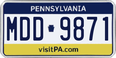 PA license plate MDD9871