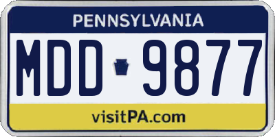 PA license plate MDD9877