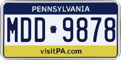 PA license plate MDD9878