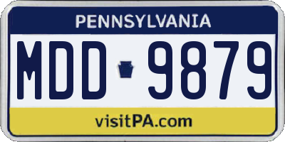 PA license plate MDD9879