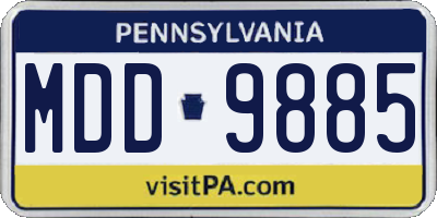 PA license plate MDD9885