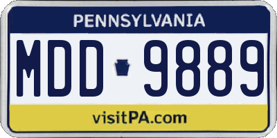 PA license plate MDD9889