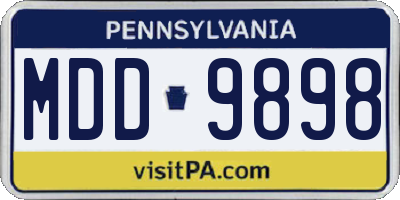 PA license plate MDD9898