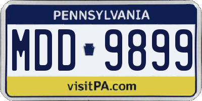 PA license plate MDD9899