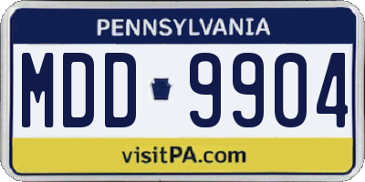 PA license plate MDD9904