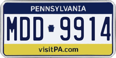 PA license plate MDD9914