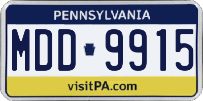 PA license plate MDD9915
