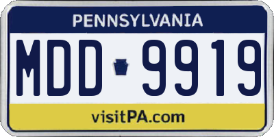 PA license plate MDD9919