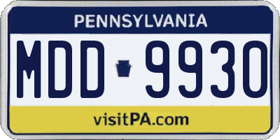 PA license plate MDD9930