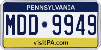 PA license plate MDD9949