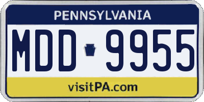 PA license plate MDD9955