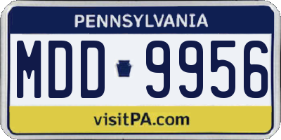 PA license plate MDD9956
