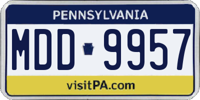 PA license plate MDD9957