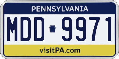 PA license plate MDD9971