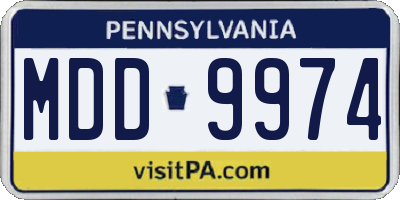 PA license plate MDD9974