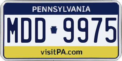 PA license plate MDD9975