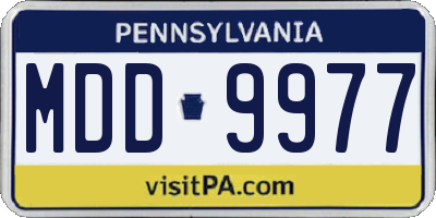 PA license plate MDD9977