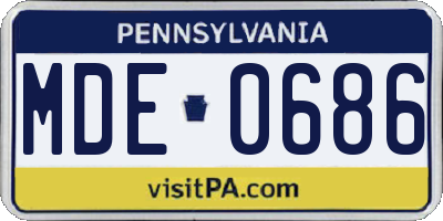 PA license plate MDE0686