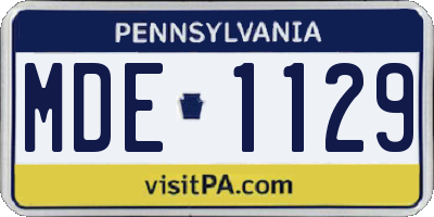 PA license plate MDE1129