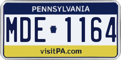 PA license plate MDE1164