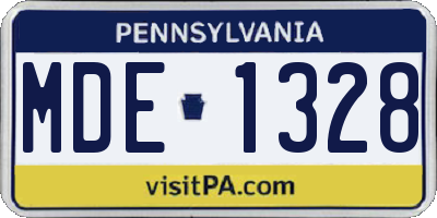 PA license plate MDE1328