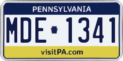 PA license plate MDE1341