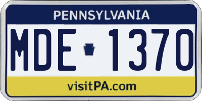 PA license plate MDE1370