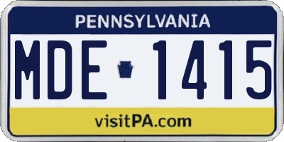 PA license plate MDE1415