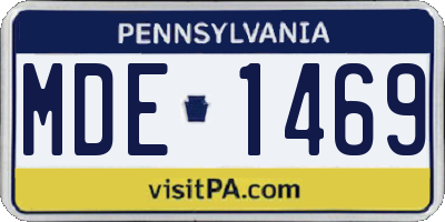 PA license plate MDE1469