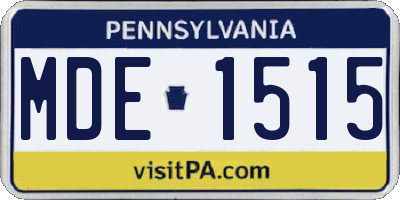 PA license plate MDE1515