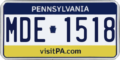 PA license plate MDE1518