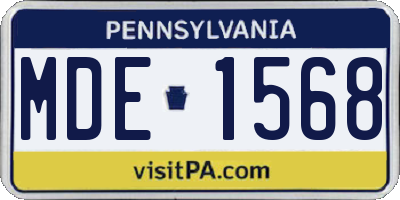 PA license plate MDE1568