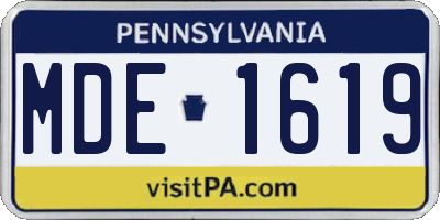 PA license plate MDE1619