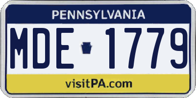 PA license plate MDE1779