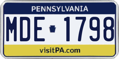PA license plate MDE1798