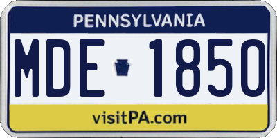 PA license plate MDE1850