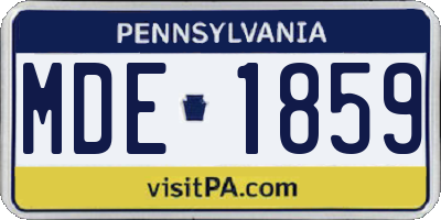 PA license plate MDE1859