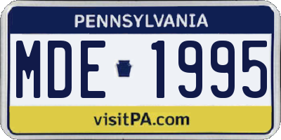 PA license plate MDE1995