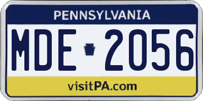 PA license plate MDE2056