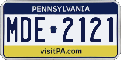 PA license plate MDE2121