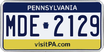 PA license plate MDE2129
