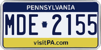 PA license plate MDE2155
