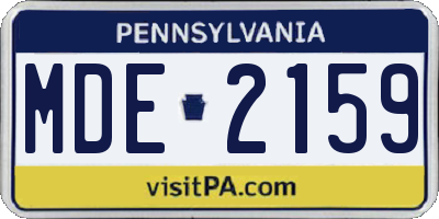 PA license plate MDE2159