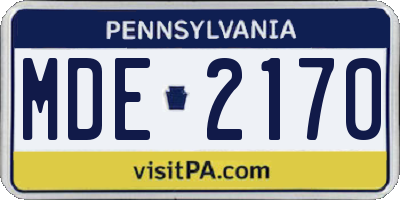 PA license plate MDE2170