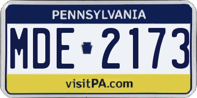 PA license plate MDE2173
